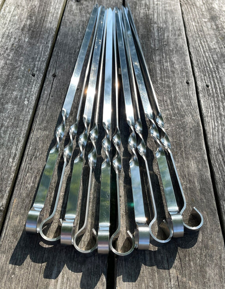 10 Pcs Heavy-duty Stainless Steel Lula Kebab Skewers