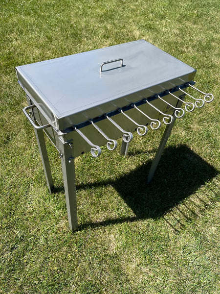 Stainless Steel Lid for BBQ Grill / MANGAL for 10 skewers
