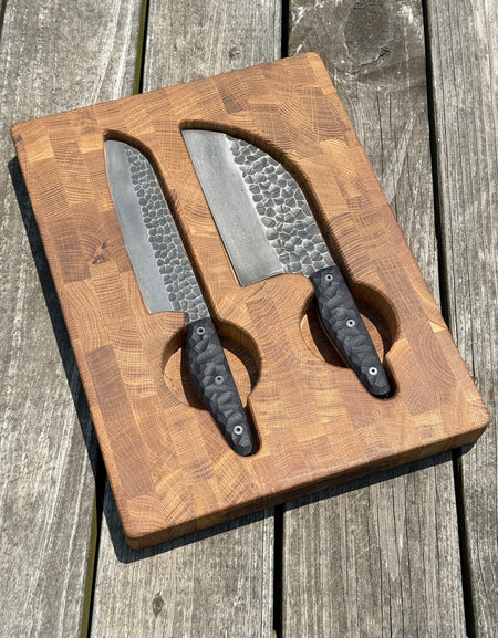Textured Kitchen Set: Cutting Board and Knives