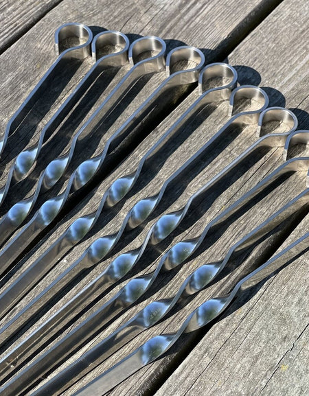 10 Pcs Heavy-duty Stainless Steel Lula Kebab Skewers