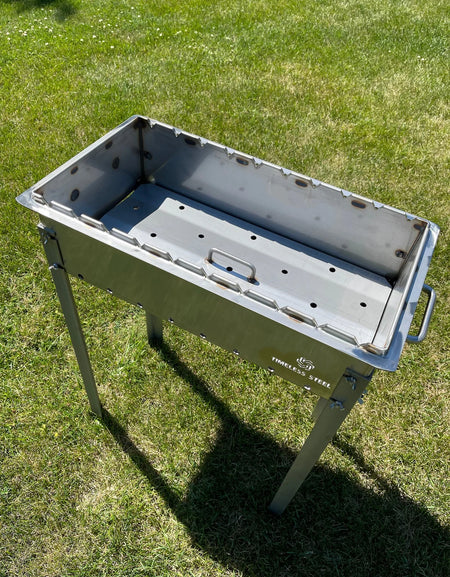 Heavy-duty STAINLESS Steel BBQ Grill / MANGAL for 10 skewers