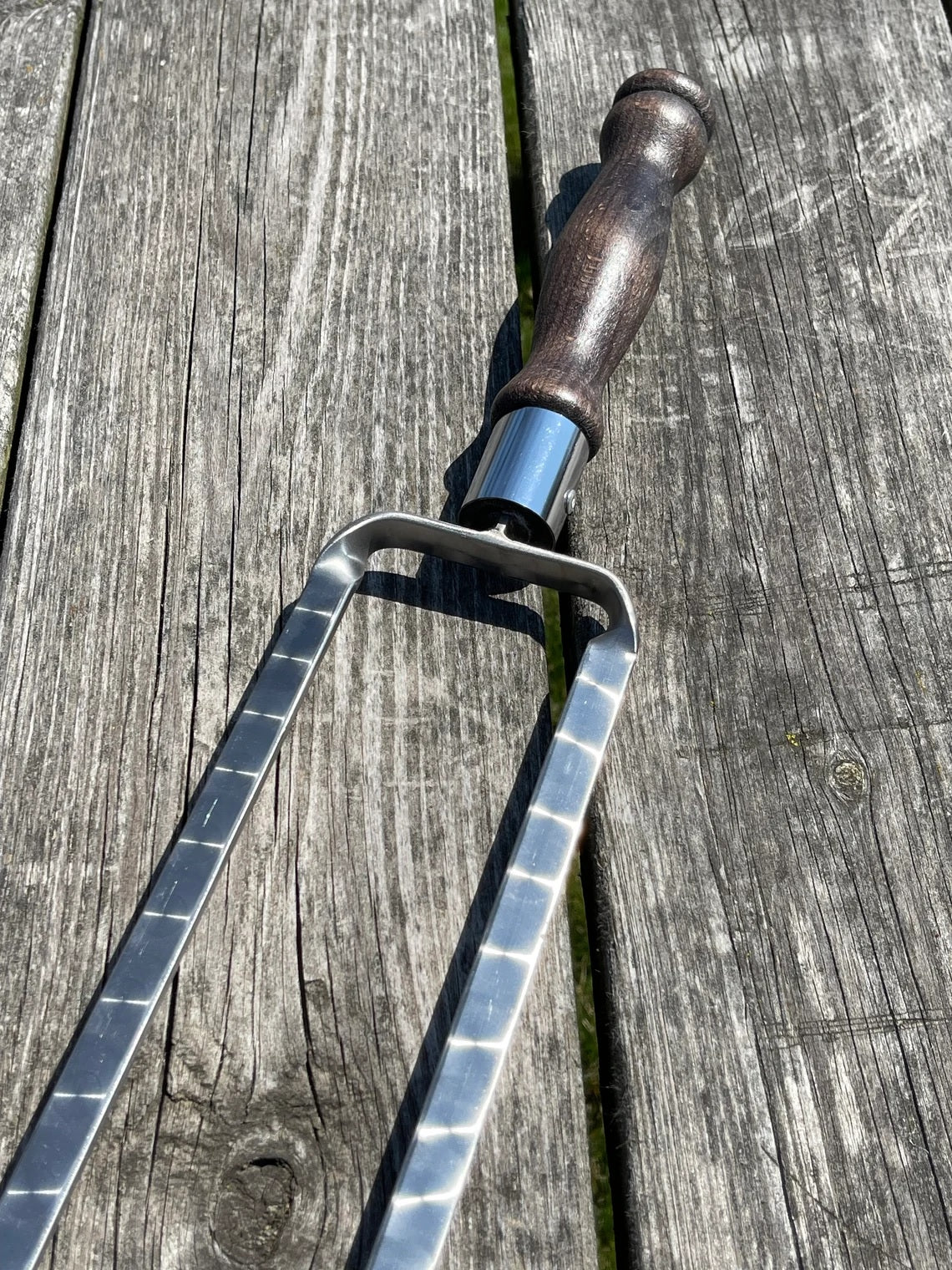 1 Pcs Heavy-duty Lula Kebab Double Skewers (Wooden Handle)