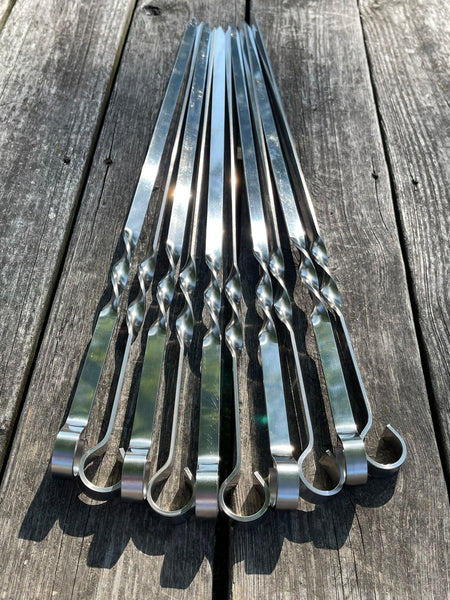 10 Pcs Heavy-duty Stainless Steel Lula Kebab Skewers