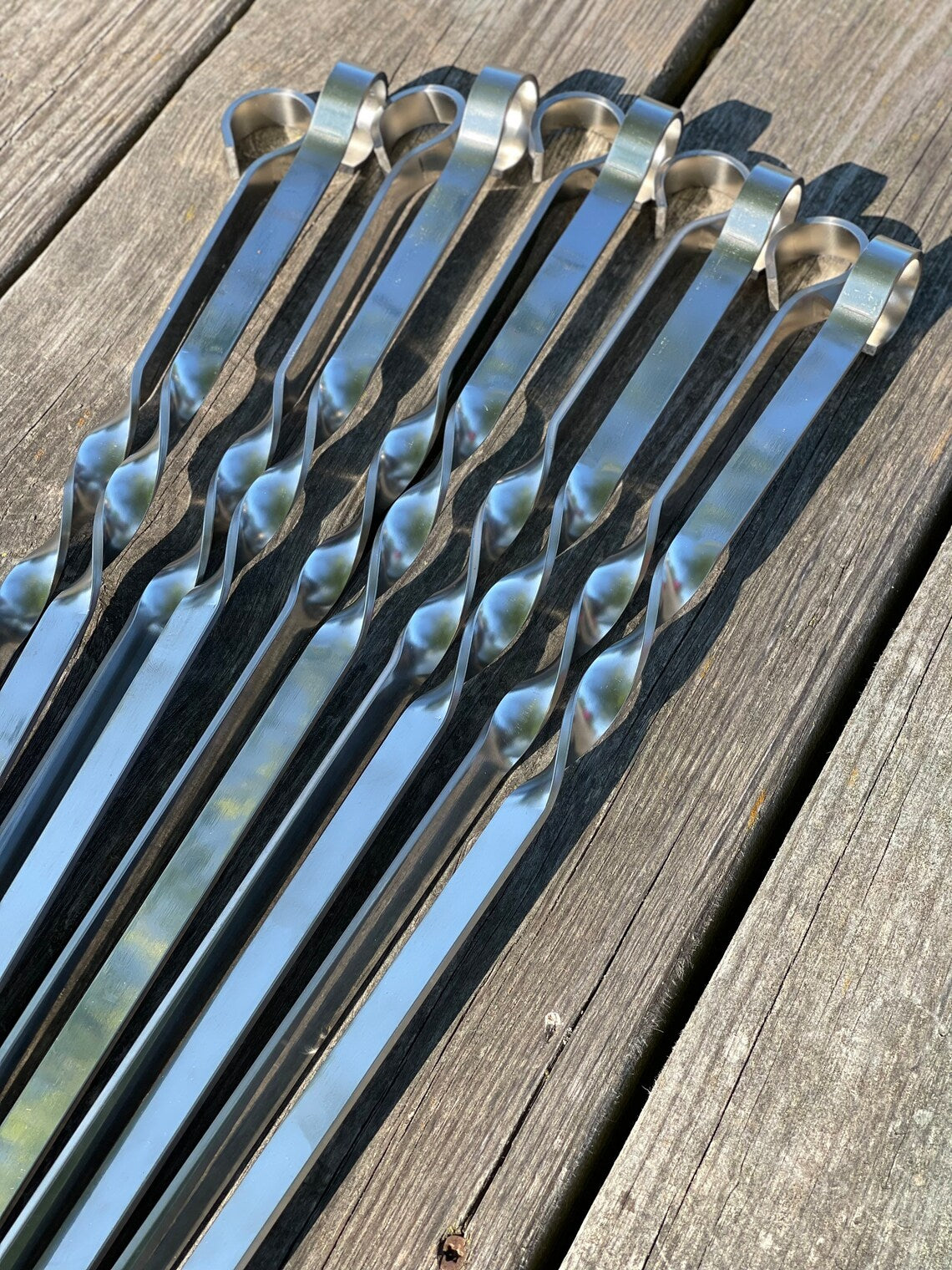 10 Pcs Heavy-duty Stainless Steel Lula Kebab Skewers