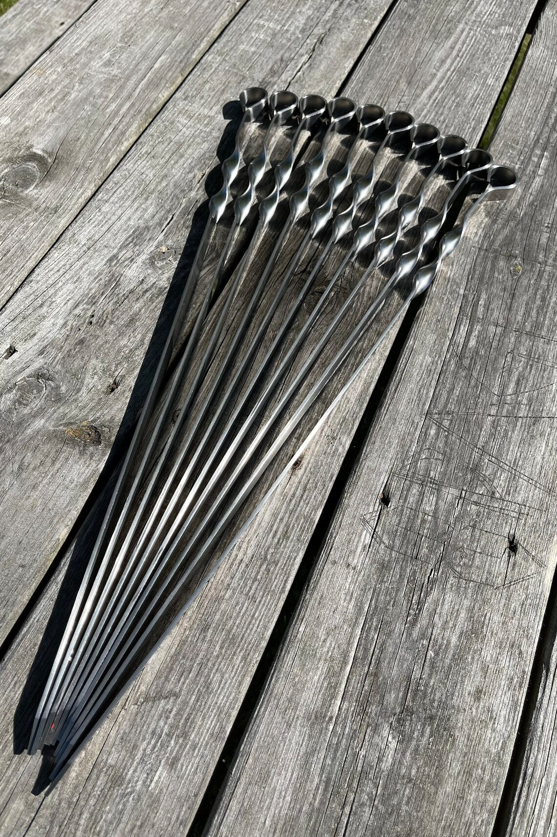 10 Pcs Heavy-duty Stainless Steel Lula Kebab Skewers