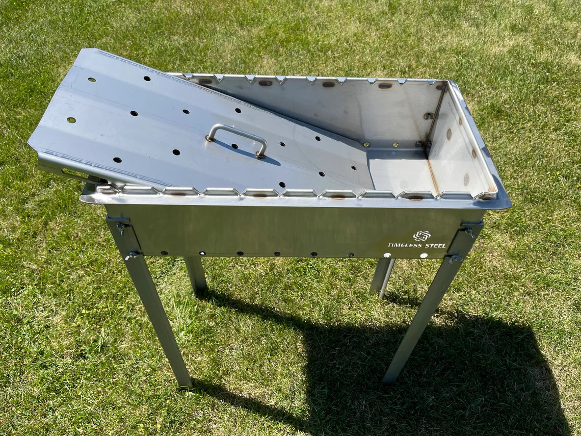 Heavy-duty STAINLESS Steel BBQ Grill / MANGAL for 10 skewers