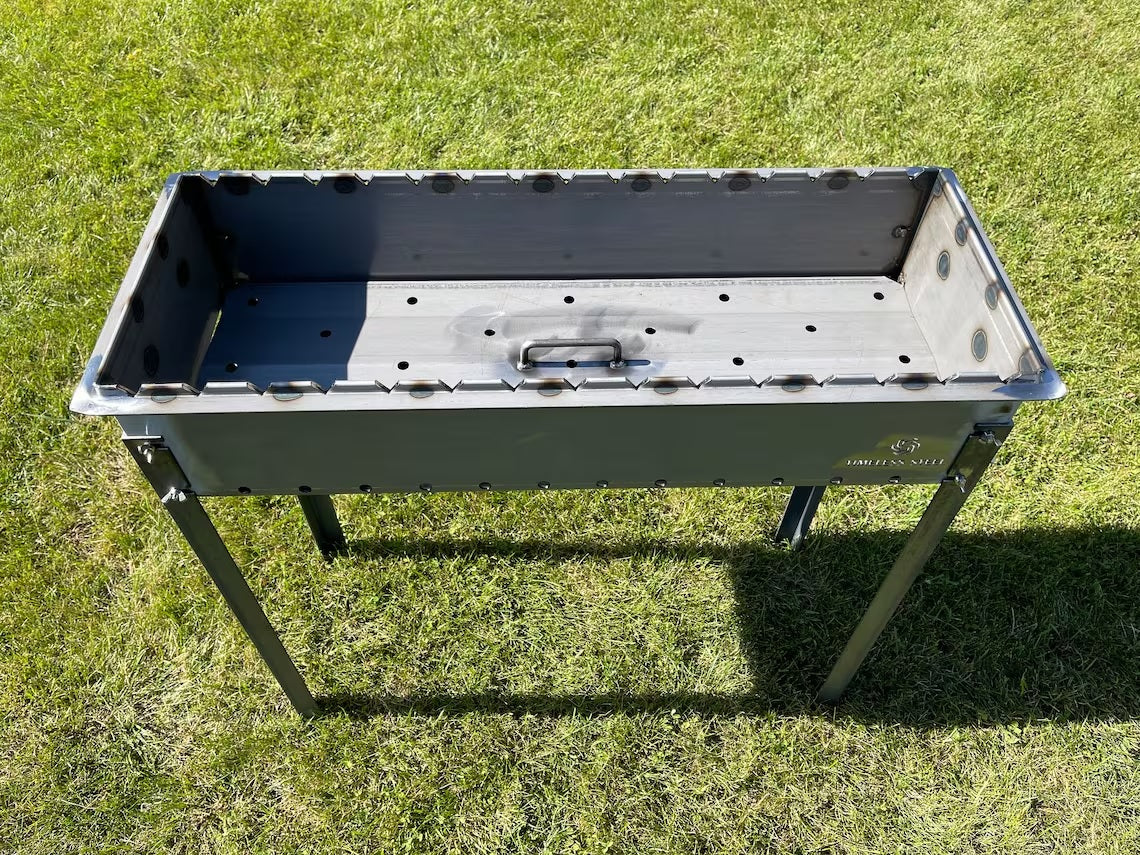 Large heavy-duty BBQ Grill / MANGAL for 15 skewers