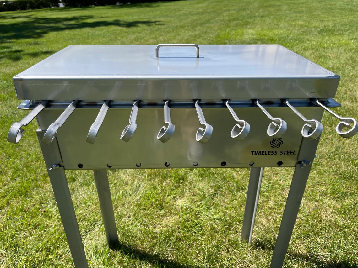 Stainless Steel Lid for BBQ Grill / MANGAL for 10 skewers