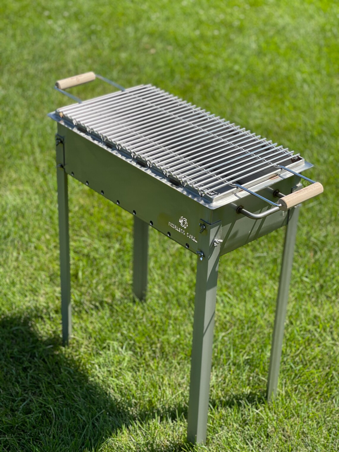 Large Stainless Steel Grill Mesh for BBQ Grill / MANGAL for 10 skewers