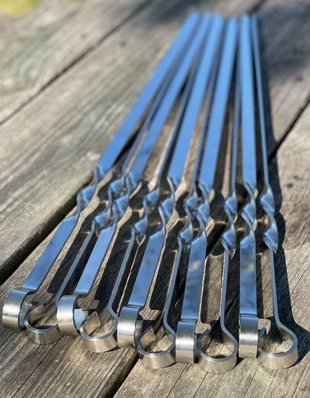 10 Pcs Heavy-duty Stainless Steel Lula Kebab Skewers