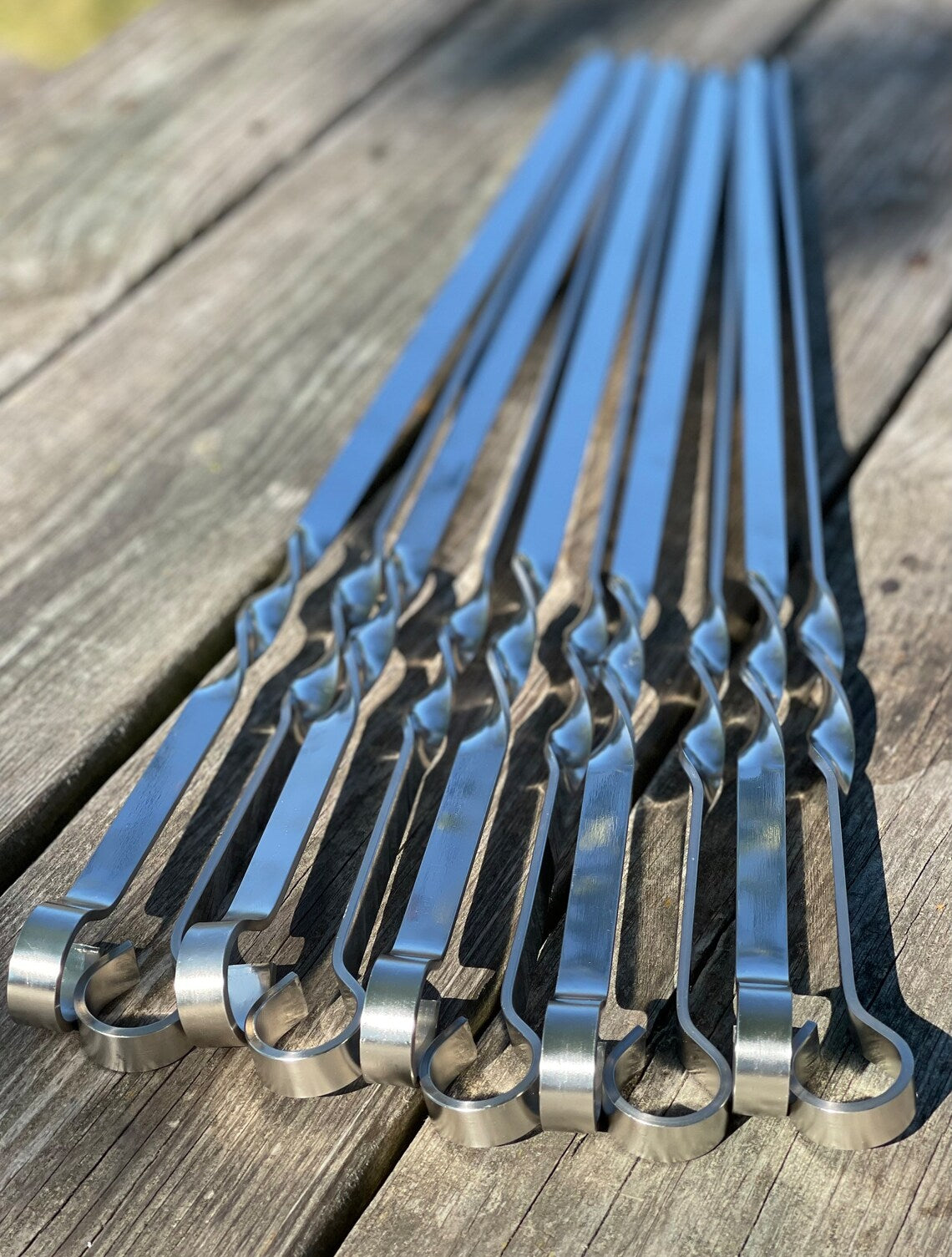 10 Pcs Heavy-duty Stainless Steel Lula Kebab Skewers