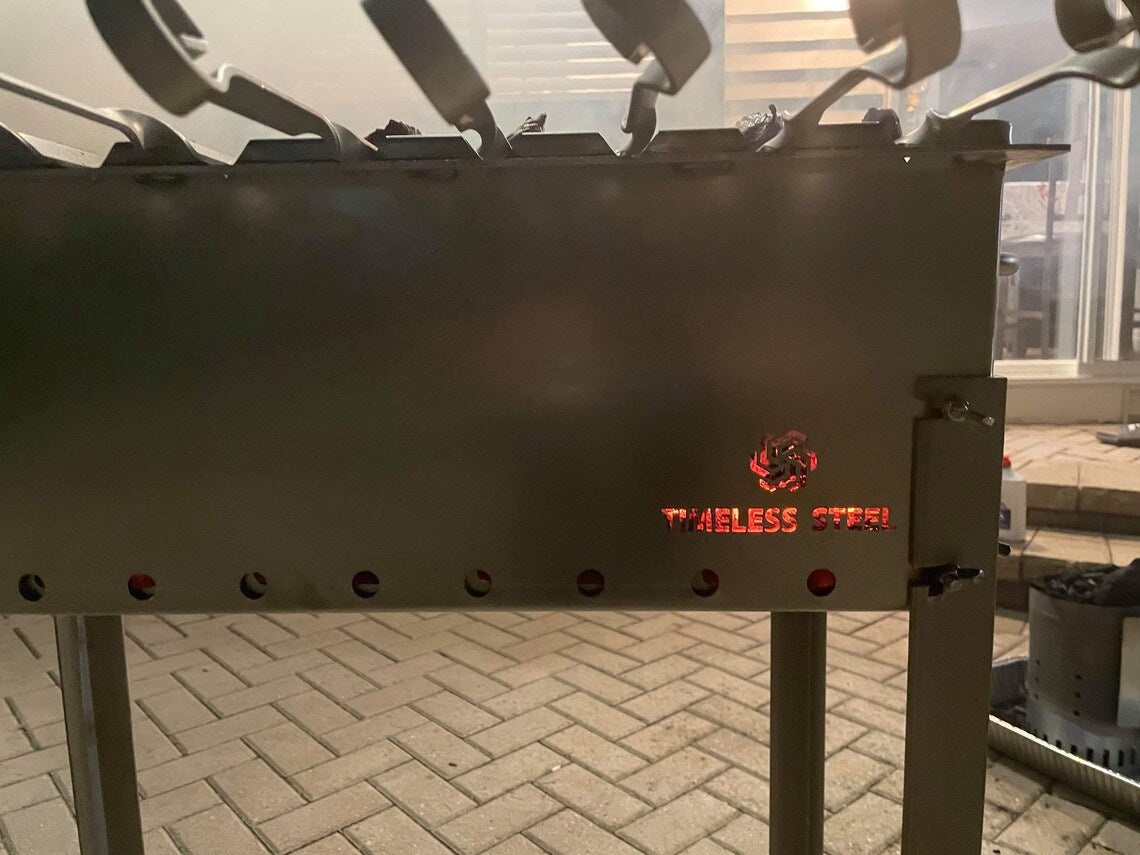 Large heavy-duty BBQ Grill / MANGAL for 15 skewers