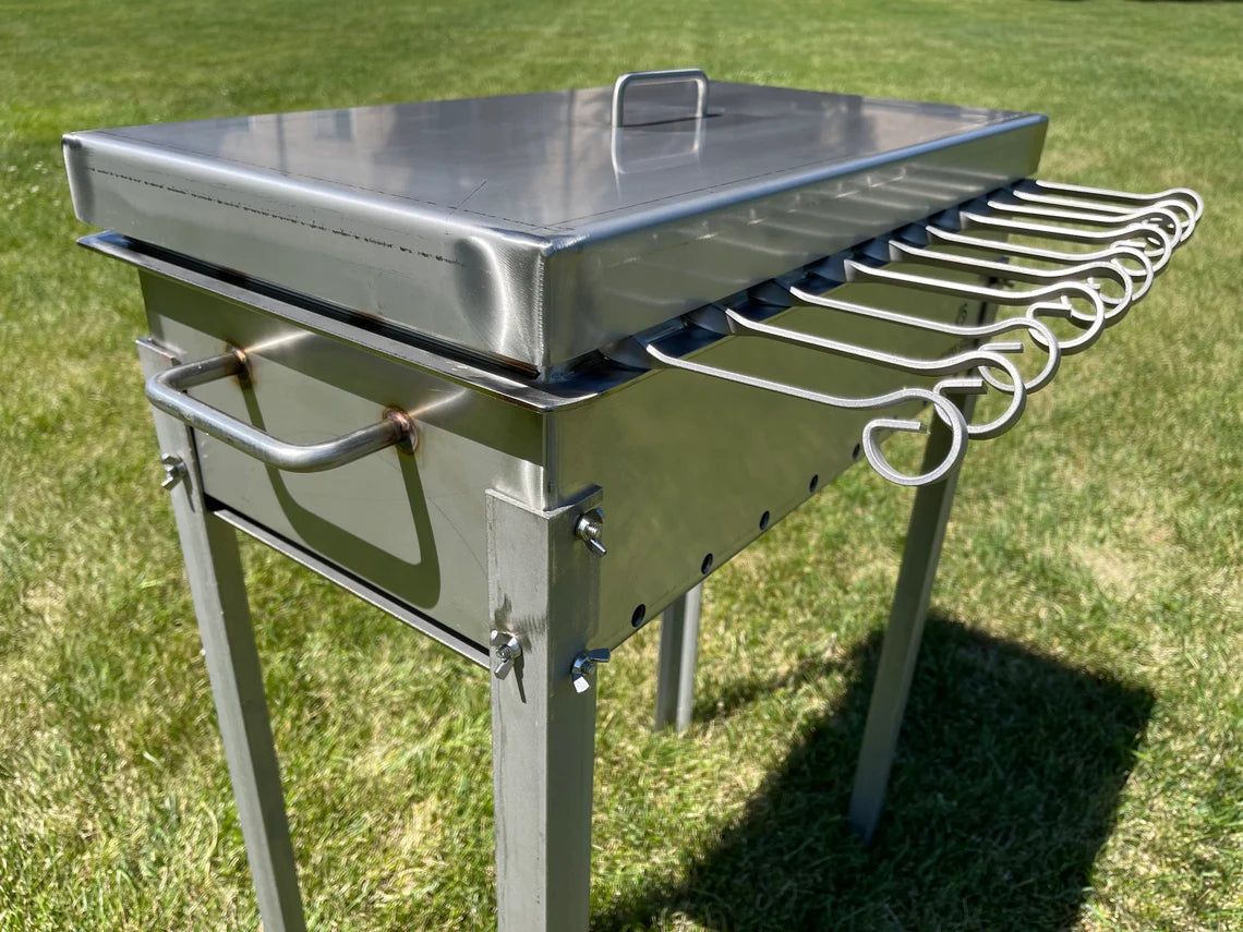 Stainless Steel Lid for BBQ Grill / MANGAL for 10 skewers