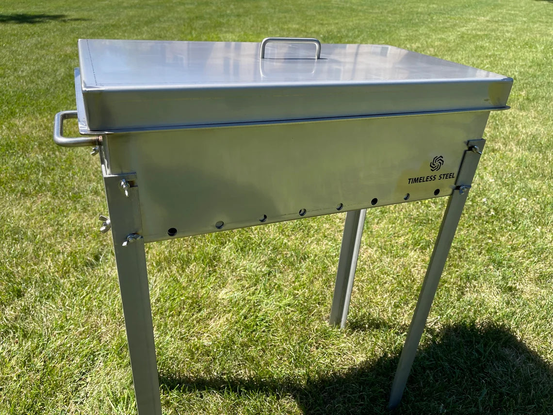 Stainless Steel Lid for BBQ Grill / MANGAL for 10 skewers