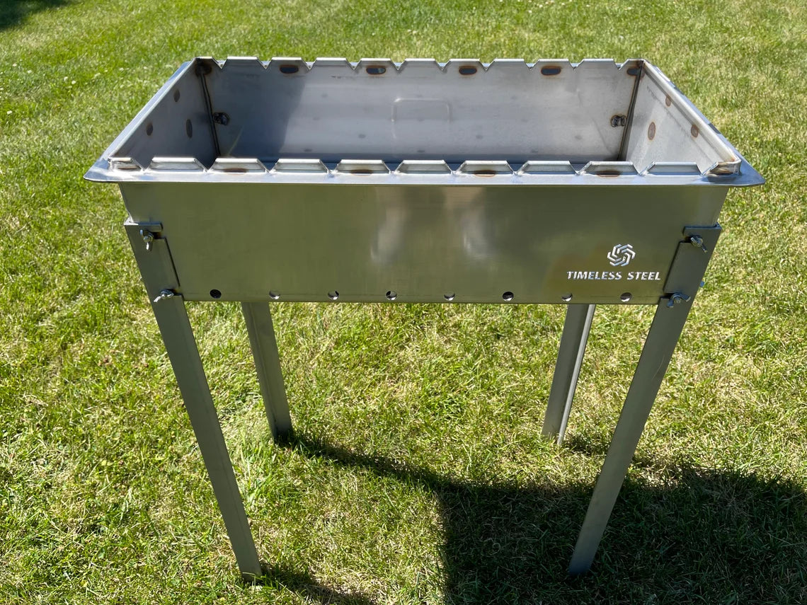 Heavy-duty STAINLESS Steel BBQ Grill / MANGAL for 10 skewers