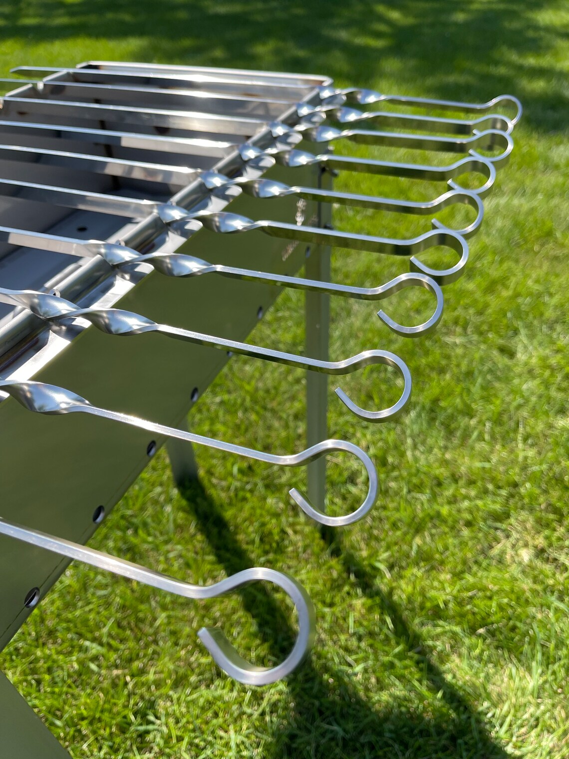 10 Pcs Heavy-duty Stainless Steel Lula Kebab Skewers