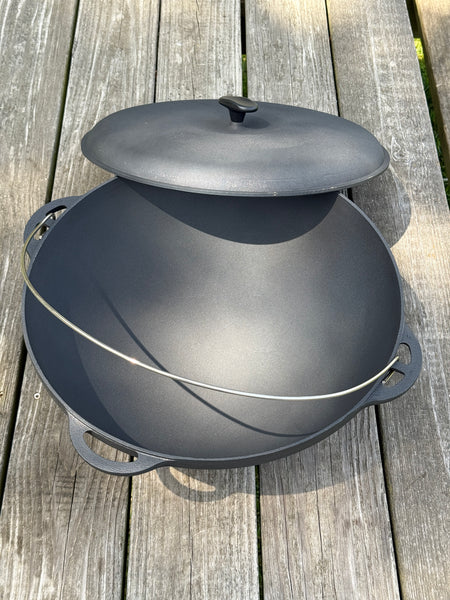 Cast Iron Cauldron 12L / WOK with Lid