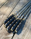 5 Pcs Heavy-duty Stainless Steel Lula Kebab Skewers (Wooden Handle with Ukrainian Tryzub Emblem)