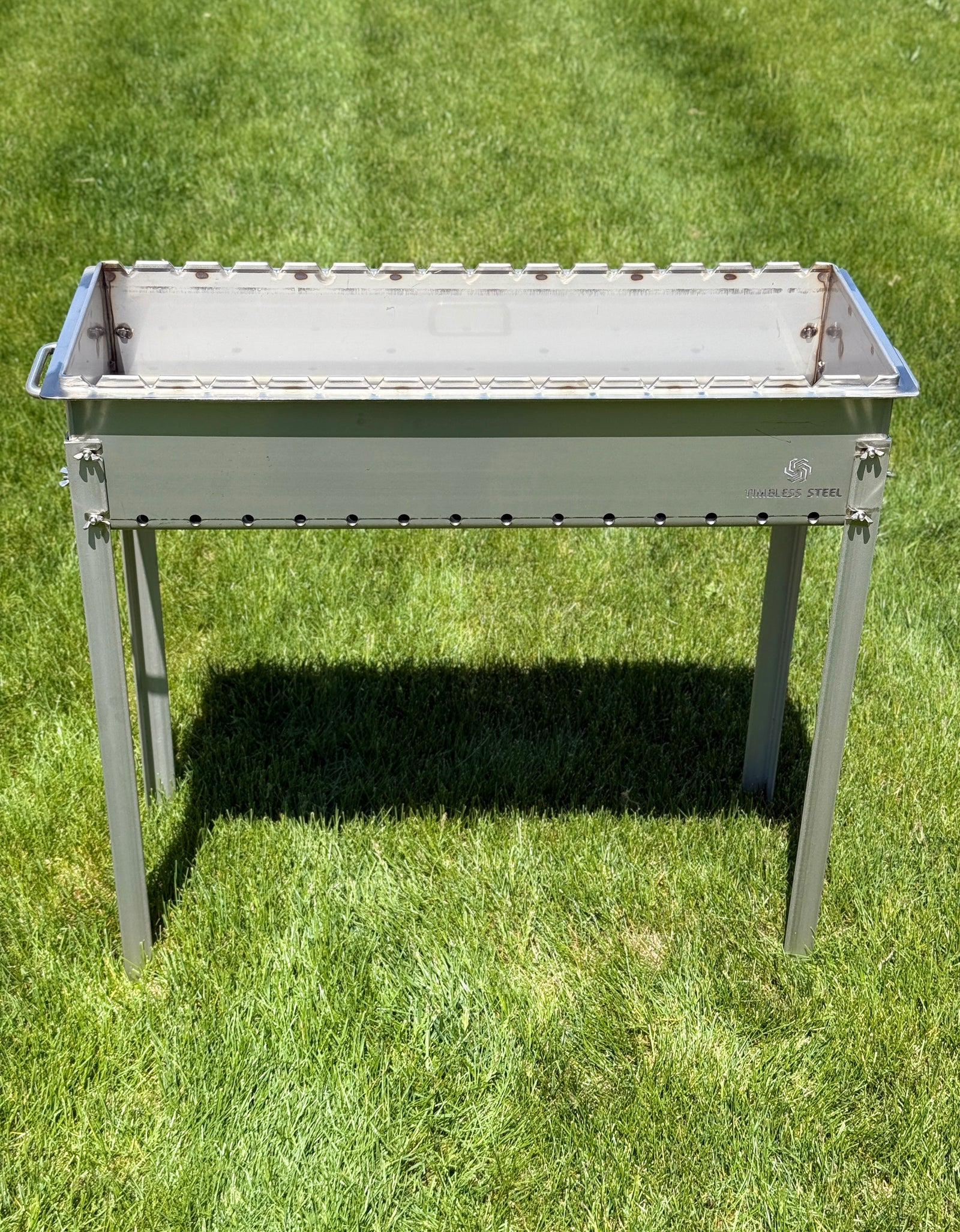 Large heavy-duty STAINLESS Steel BBQ Grill / MANGAL for 15 skewers