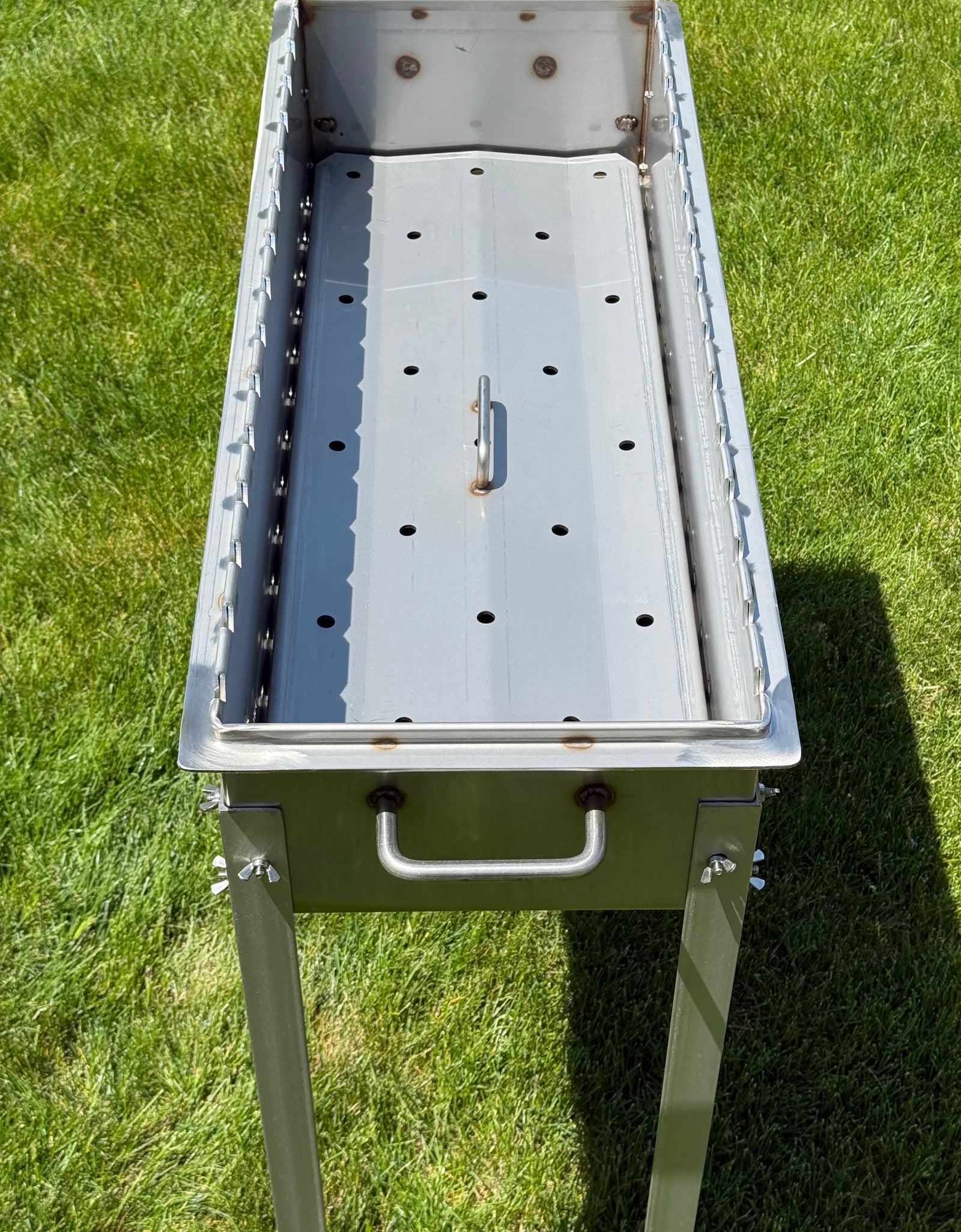 Large heavy-duty STAINLESS Steel BBQ Grill / MANGAL for 15 skewers