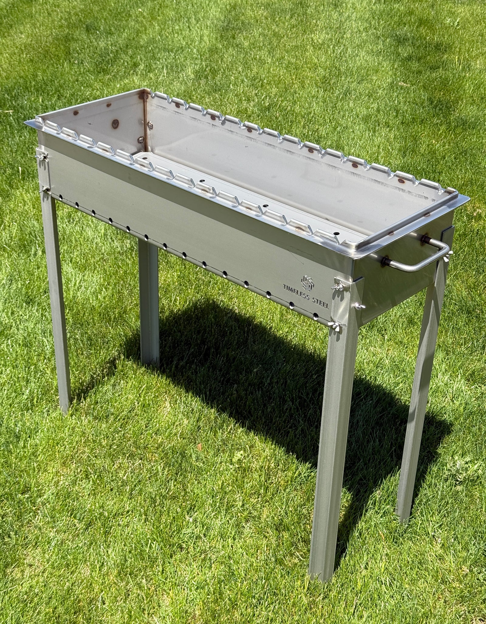 Large heavy-duty STAINLESS Steel BBQ Grill / MANGAL for 15 skewers