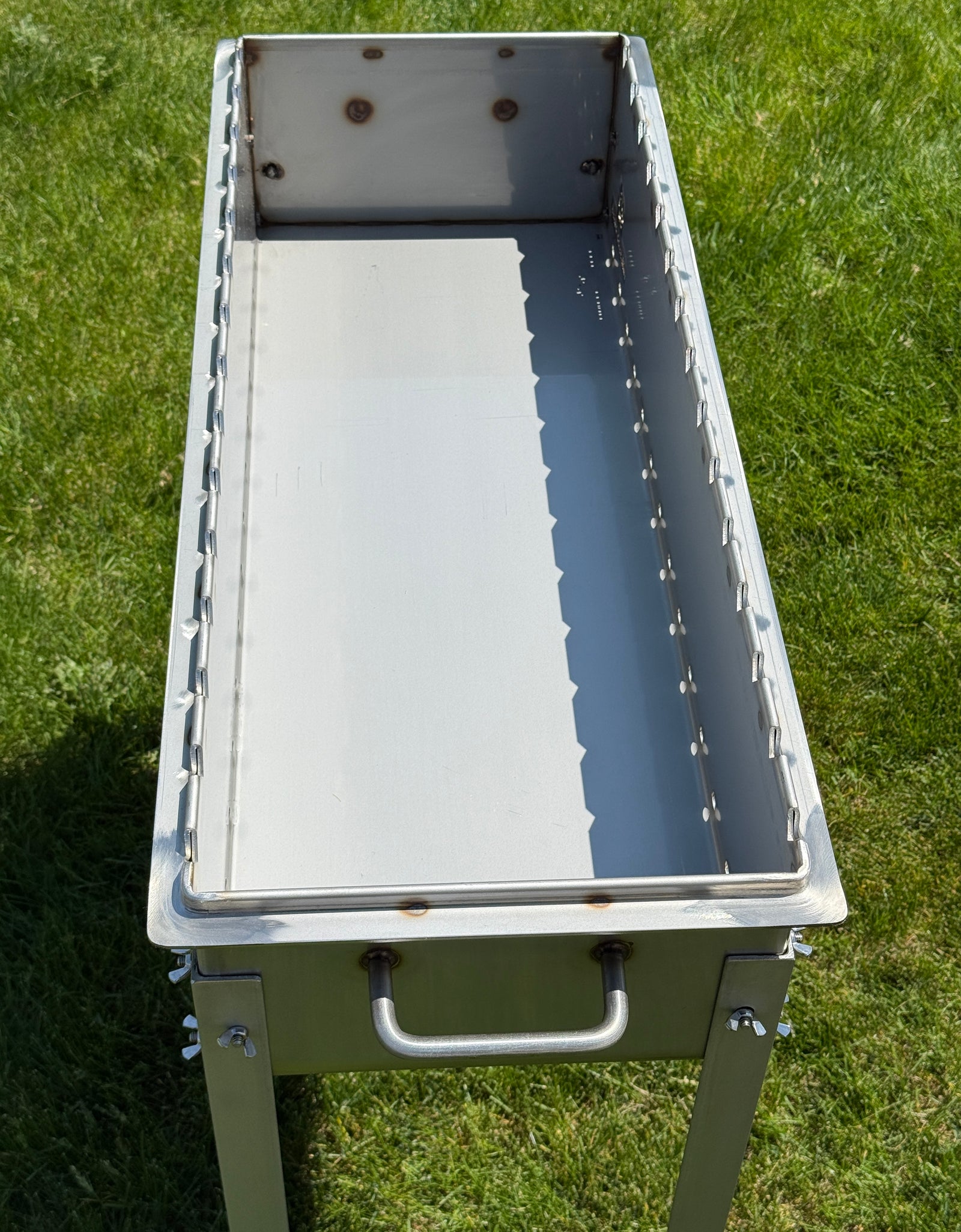 Large heavy-duty STAINLESS Steel BBQ Grill / MANGAL for 15 skewers