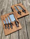 Textured Kitchen Set: Cutting Board and Knives