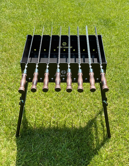 Heavy-duty Foldable BBQ Grill / MANGAL for 8 Skewers