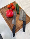 Textured Kitchen Set: Cutting Board and Knives