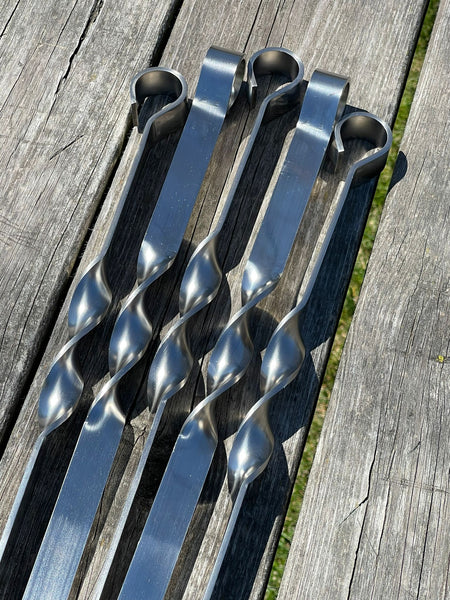 5 Pcs WIDTH 3/4" Heavy-duty Stainless Steel Lula Kebab Skewers 26"