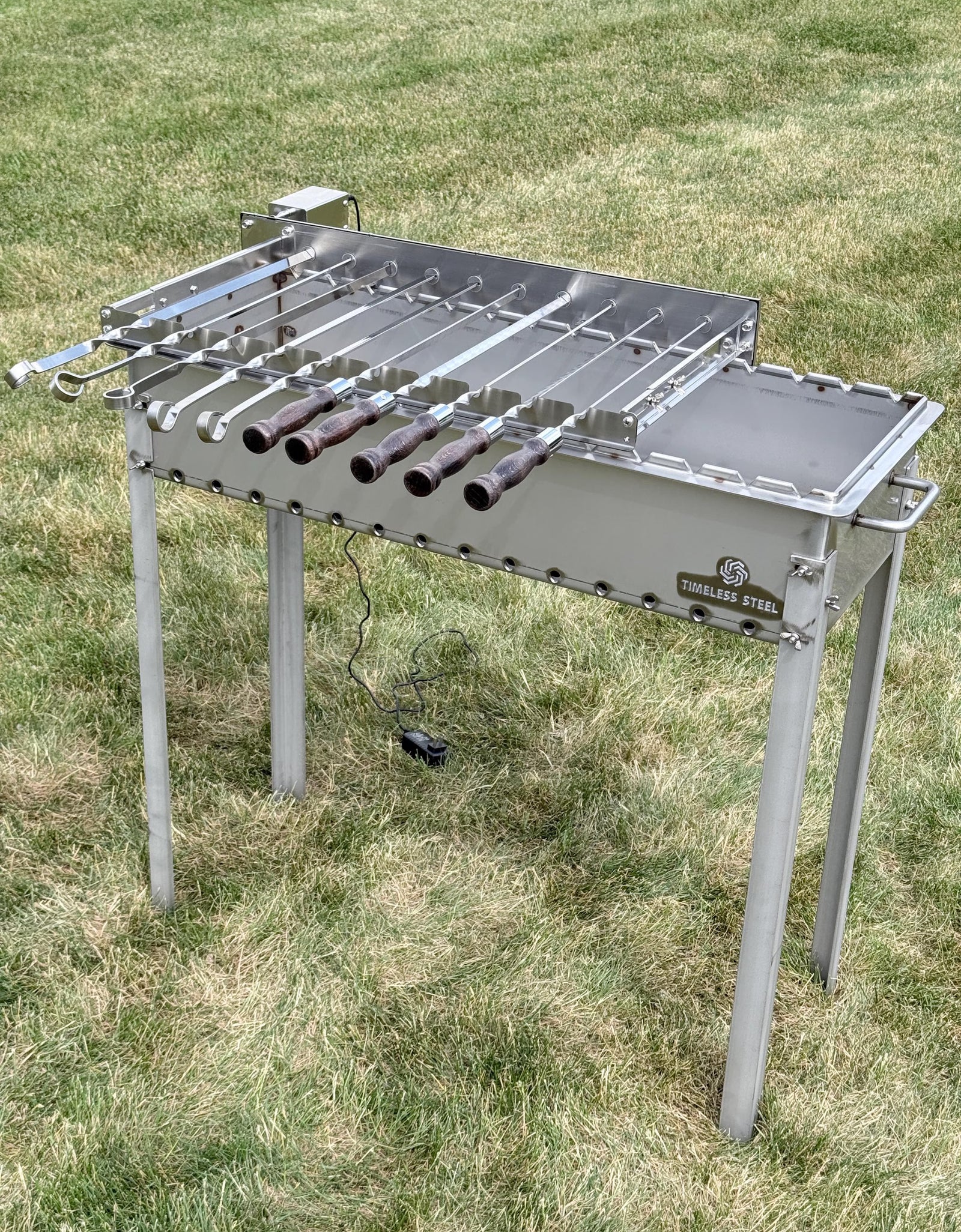 Heavy Duty Stainless Steel Electric Skewer Rotisserie – Automatic 10 Skewer Rotating Grill / Mangal