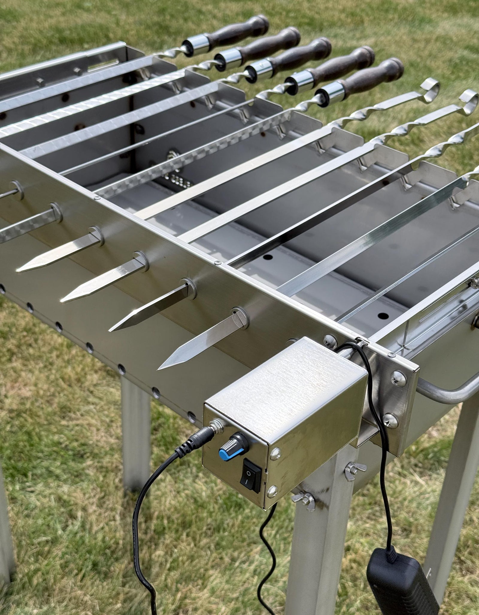 Heavy Duty Stainless Steel Electric Skewer Rotisserie – Automatic 10 Skewer Rotating Grill / Mangal
