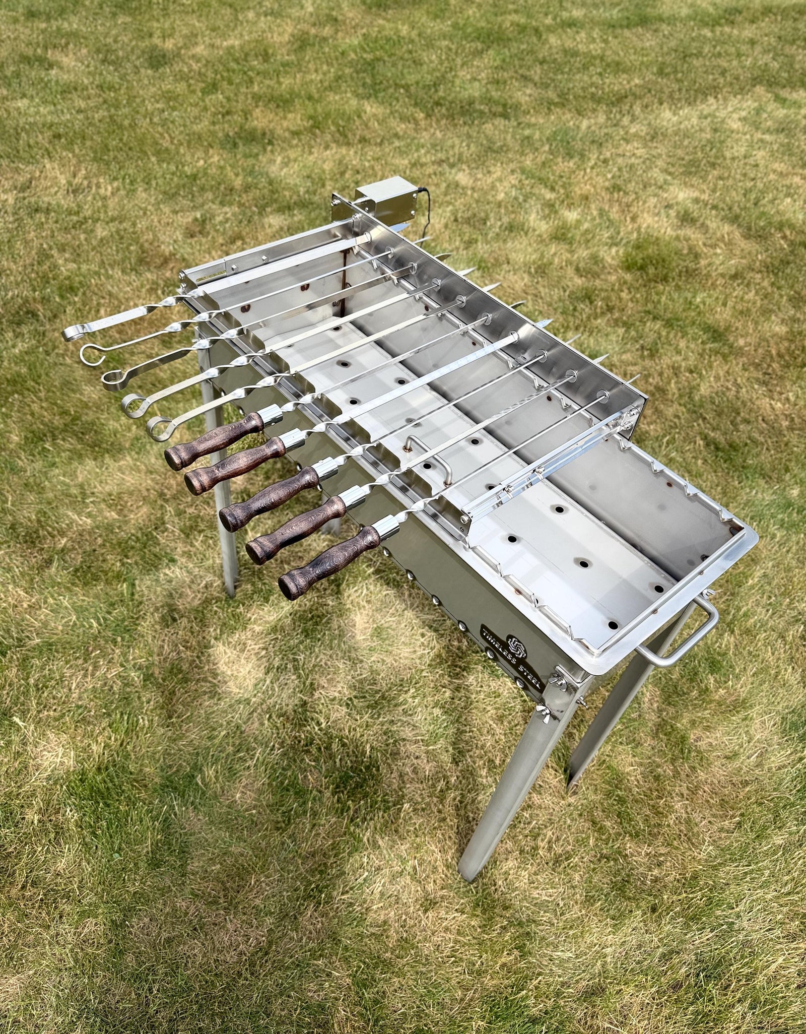 Heavy Duty Stainless Steel Electric Skewer Rotisserie – Automatic 10 Skewer Rotating Grill / Mangal