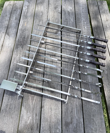 Heavy-Duty Stainless Steel Electric Skewer Rotisserie for 10 Skewers