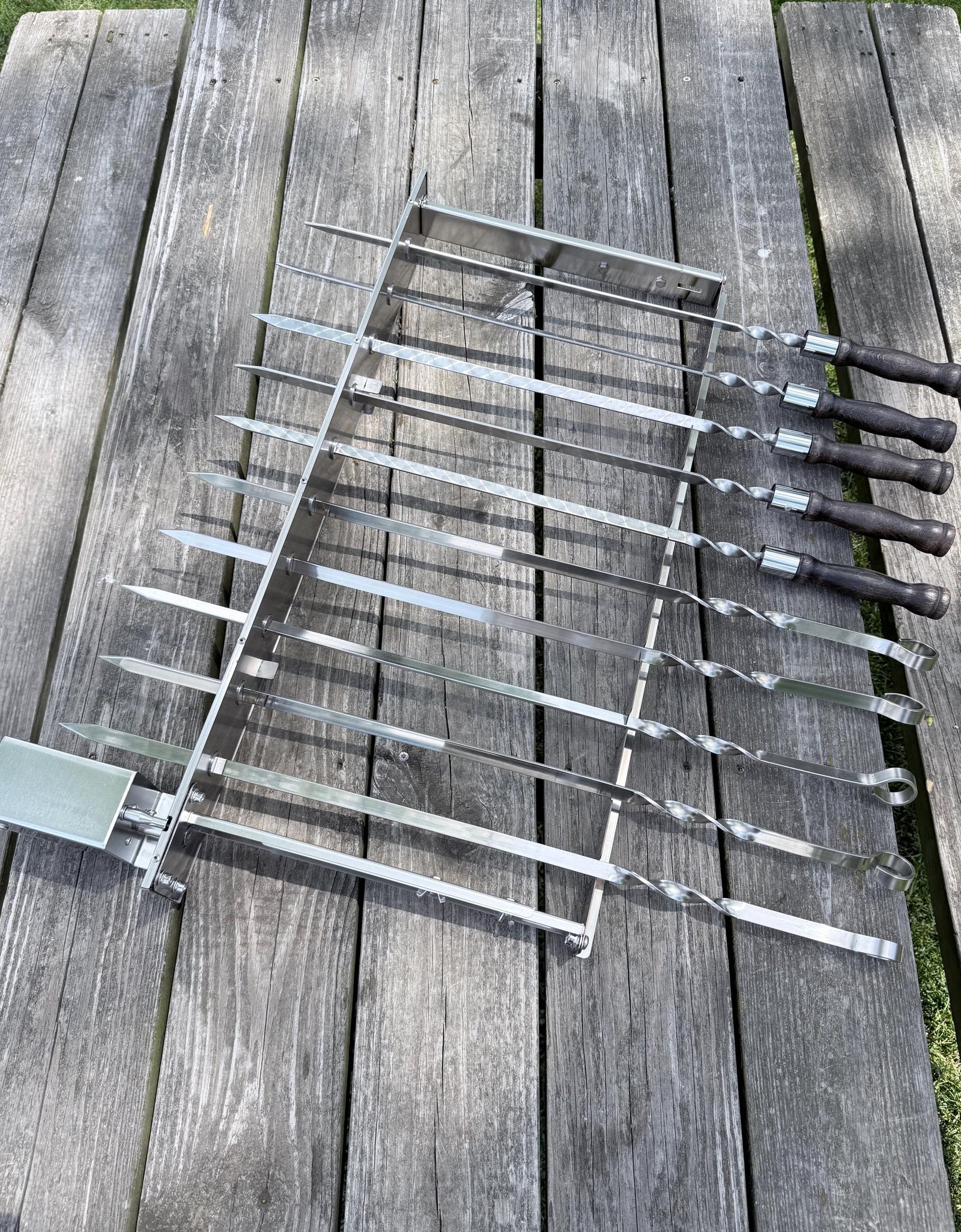 Heavy Duty Stainless Steel Electric Skewer Rotisserie – Automatic 10 Skewer Rotating Grill / Mangal